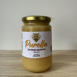 Кристализиран ливадски мед Purella 480g во стаклена тегла – 100% природен ливадски мед
